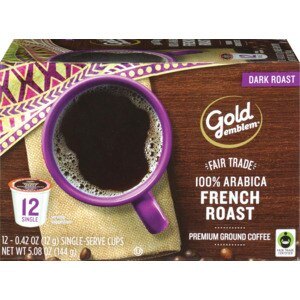 Gold Emblem Fair Trade French Roast Premium Ground Coffee Single Serve Cups