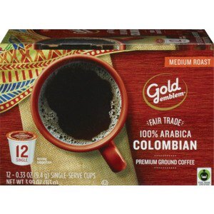 Gold Emblem Fair Trade Colombian Premium Ground Coffee Single Serve Cups