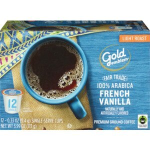 Gold Emblem Fair Trade French Vanilla Premium Ground Coffee Single Serve Cups