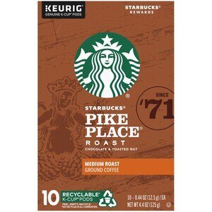 Starbucks Coffee K Cup Pike Place Medium Roast Coffee