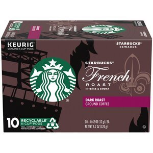 Starbucks French Roast Dark Ground Coffee K Cup Pods