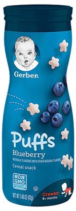 Gerber Graduates Puffs Cereal Snack Blueberry (1.48 oz )